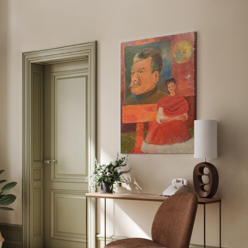Frida Kahlo Selvportræt med Stalin lærredsbillede