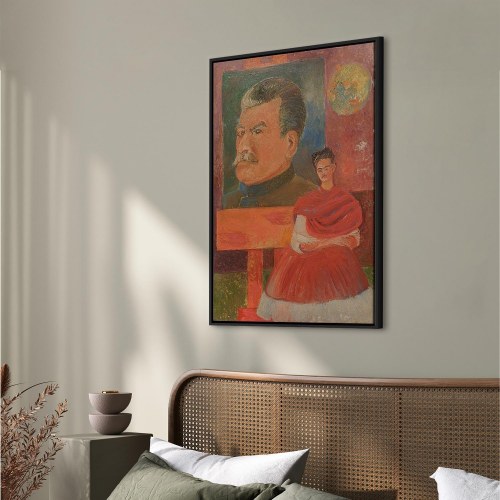 Frida Kahlo Selvportræt med Stalin lærredsbillede