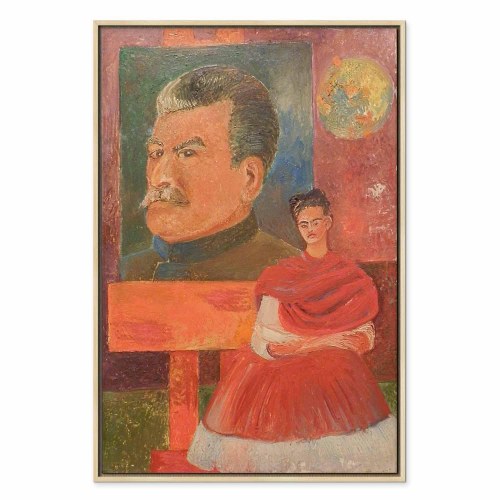 Frida Kahlo Selvportræt med Stalin lærredsbillede