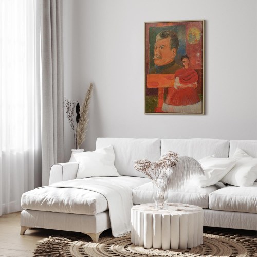 Frida Kahlo Selvportræt med Stalin lærredsbillede