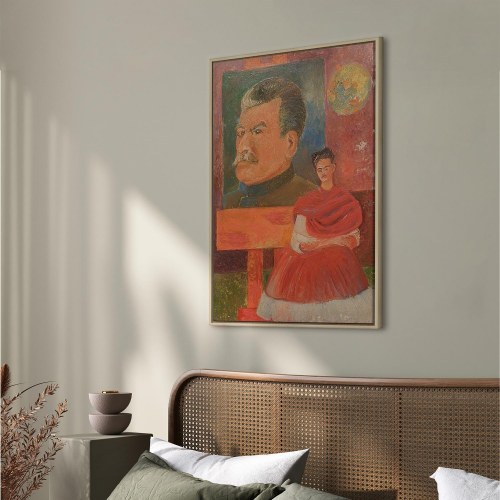 Frida Kahlo Selvportræt med Stalin lærredsbillede