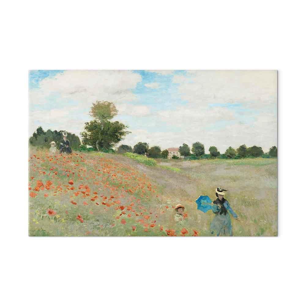 Claude Monet reproduktion på lærred - Valmuemark nær Argenteuil - 120 x 80 cm - Akustisk