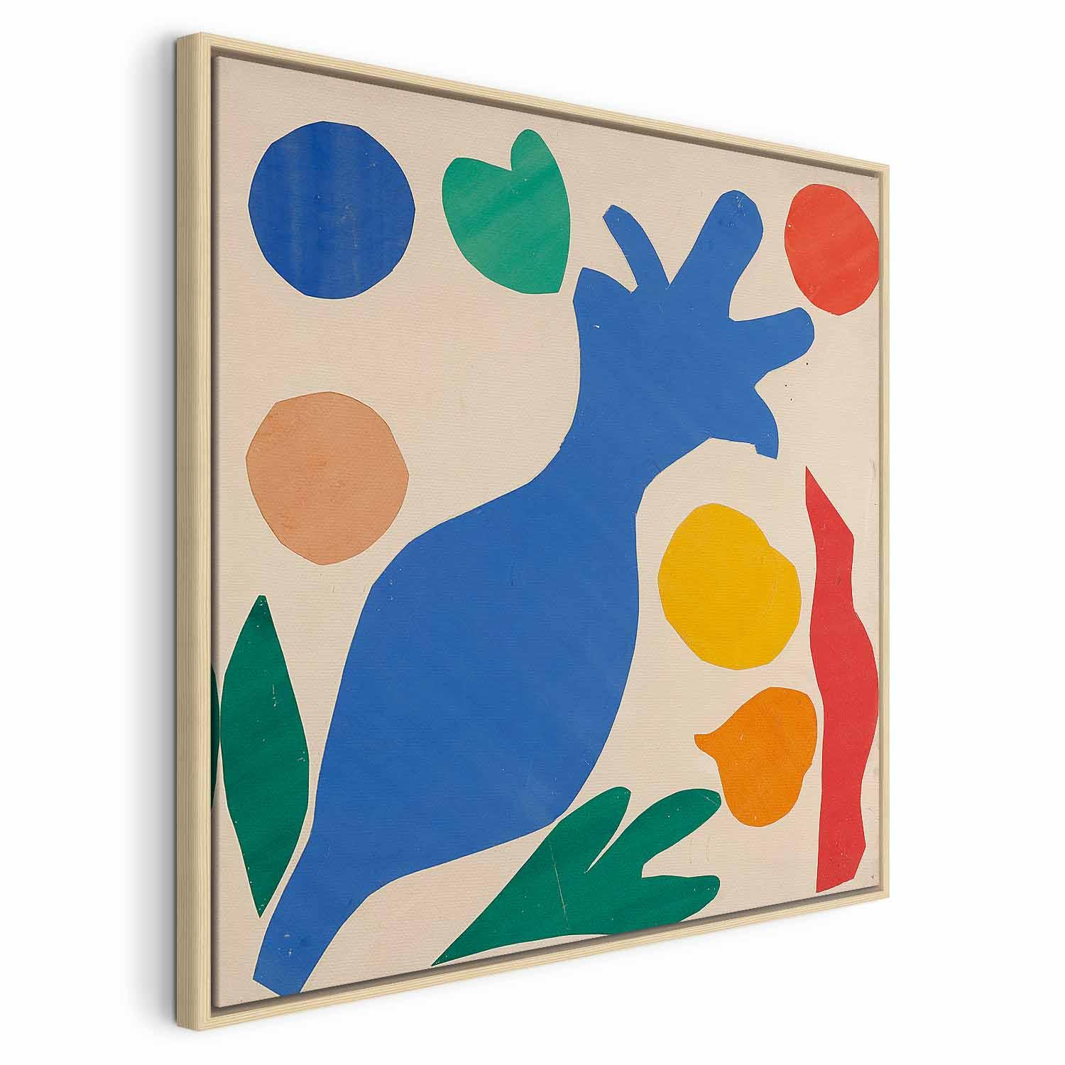 Henri Matisse Wild Poppies III - reproduktion på lærred til vægdekoration - 80 x 80 cm - I en naturlig træramme