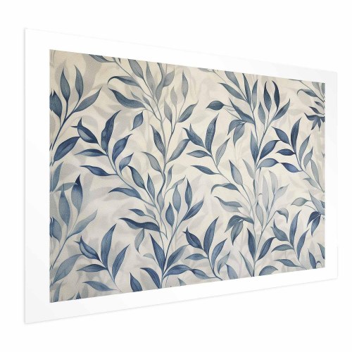 Botanisk plakat med blå blade