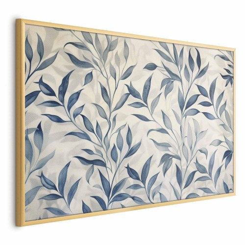 Botanisk plakat med blå blade