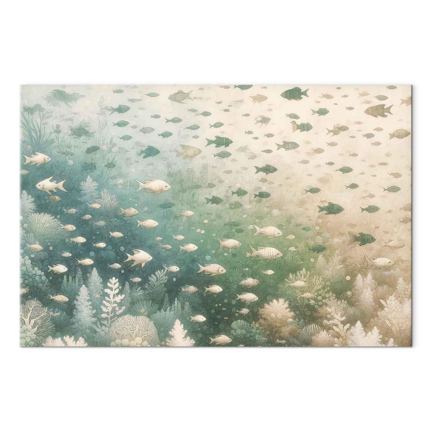 Lærredsbillede Den marine verden med fisk - 90 x 60 cm - Premium Print