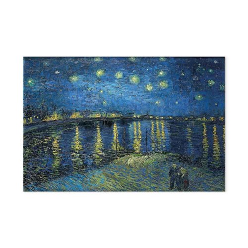 Vincent van Gogh billede på lærred - Stjernenat over Rhône