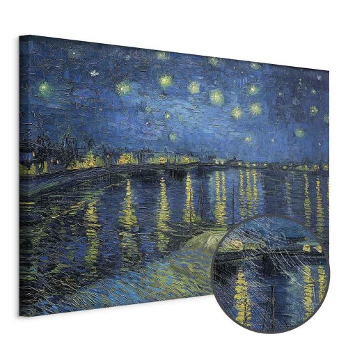 Vincent van Gogh billede på lærred - Stjernenat over Rhône