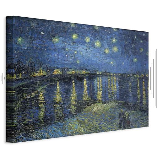 Vincent van Gogh billede på lærred - Stjernenat over Rhône