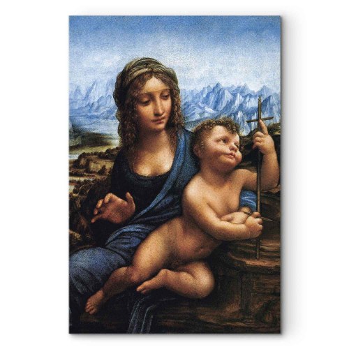 Leonardo da Vinci lærredsbillede - Madonna med tenen