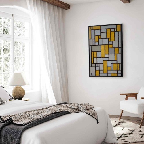 Piet Mondrian lærredsbillede - Komposition med gitter 13