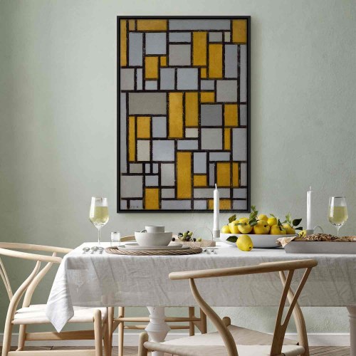 Piet Mondrian lærredsbillede - Komposition med gitter 13