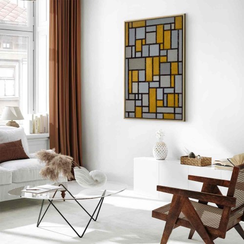 Piet Mondrian lærredsbillede - Komposition med gitter 13