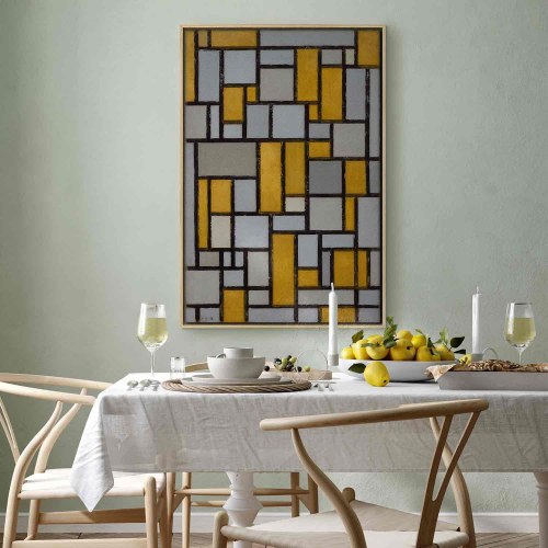 Piet Mondrian lærredsbillede - Komposition med gitter 13