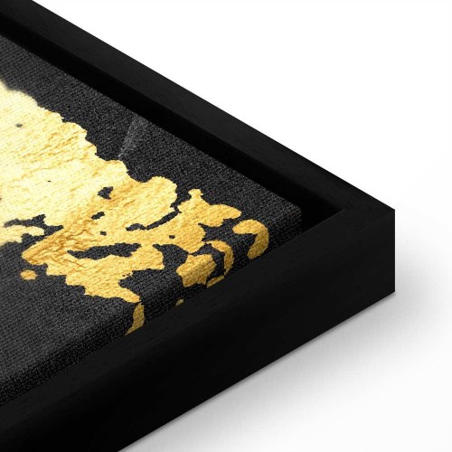 Abstrakt billede på lærred Gold Seal i bredformat