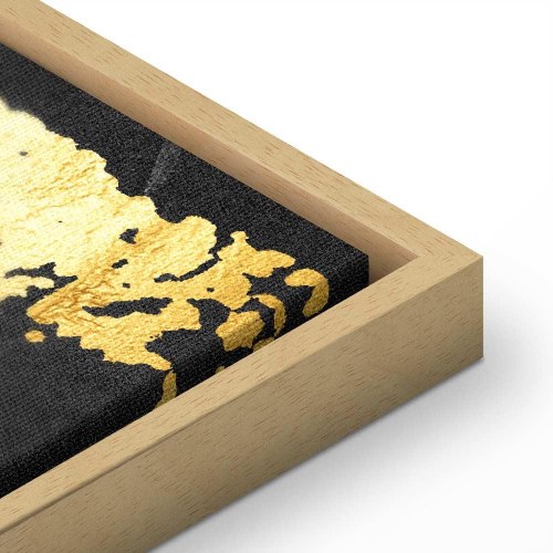 Abstrakt billede på lærred Gold Seal i bredformat