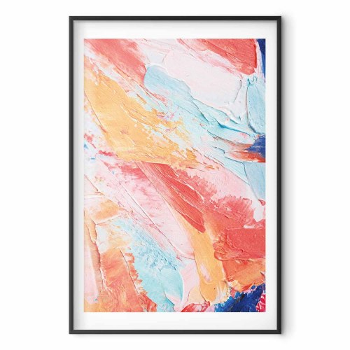 Abstrakt plakat - Farverig harmoni i pastelfarver