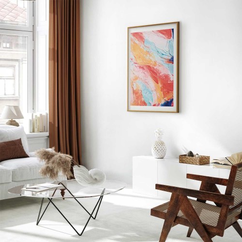 Abstrakt plakat - Farverig harmoni i pastelfarver