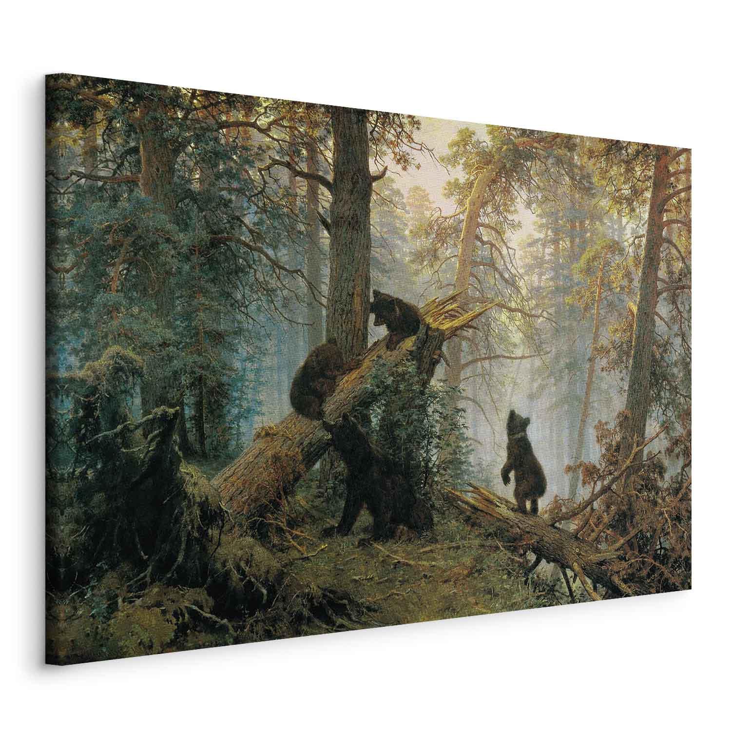 Ivan Shishkin billede på lærred - Morgen i en fyrreskov