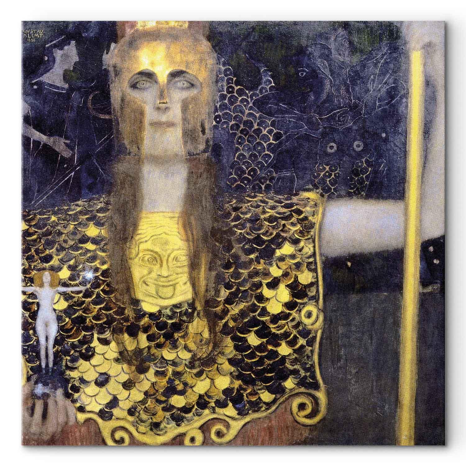 Gustav Klimt Pallas Athene lærredsbillede - 40 x 40 cm - Premium Print