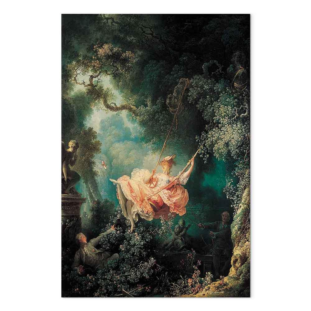 Jean-Honoré Fragonard Gyngen billede på lærred - 60 x 90 cm - Akustisk