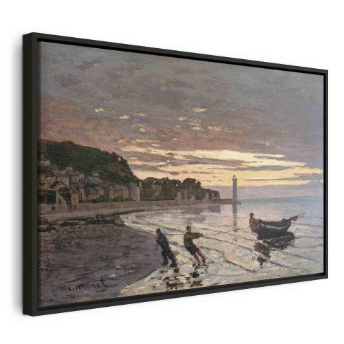 Claude Monet billede på lærred - At trække en båd i land, Honfleur