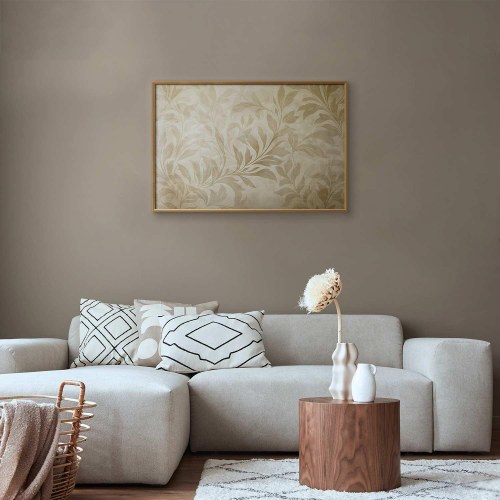 Botanisk plakat med sandfarvede blade og ranker
