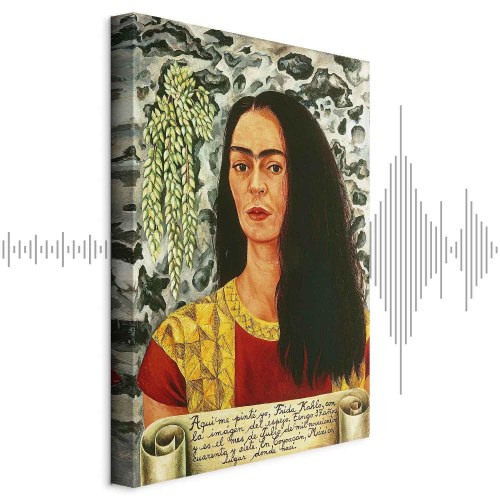 Frida Kahlo Selvportræt med løst hår - billede på lærred