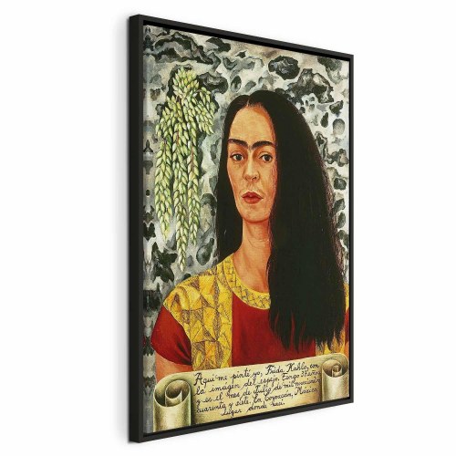 Frida Kahlo Selvportræt med løst hår - billede på lærred