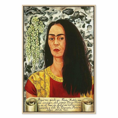 Frida Kahlo Selvportræt med løst hår - billede på lærred