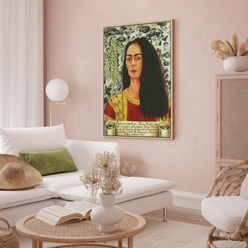 Frida Kahlo Selvportræt med løst hår - billede på lærred