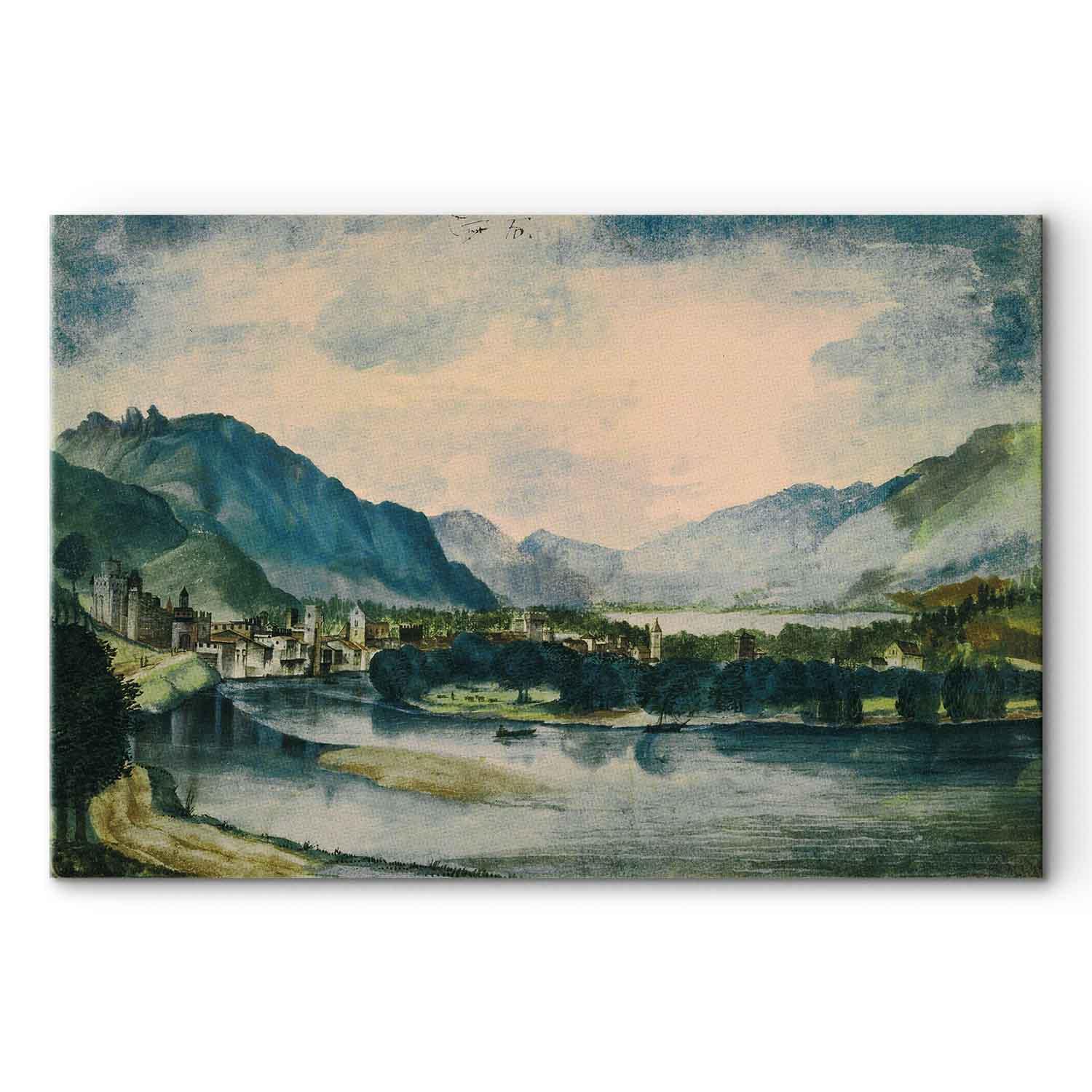 Albrecht Dürer billede på lærred - Udsigt over Trento fra nord - 90 x 60 cm - Premium Print