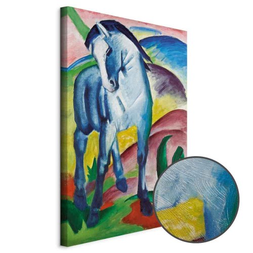 Franz Marc - Blå Hest billede på lærred