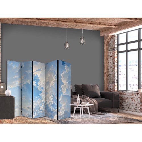 Skærmvæg med himmel og skyer - 5-panels rumdeler 225 x 172 cm