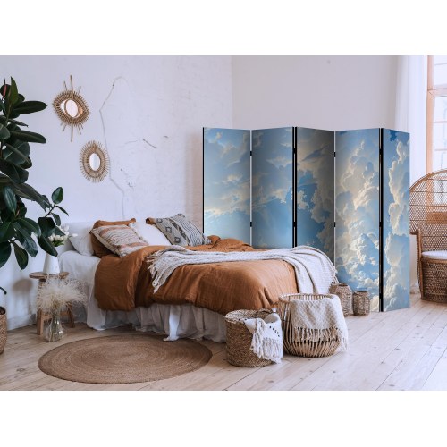 Skærmvæg med himmel og skyer - 5-panels rumdeler 225 x 172 cm