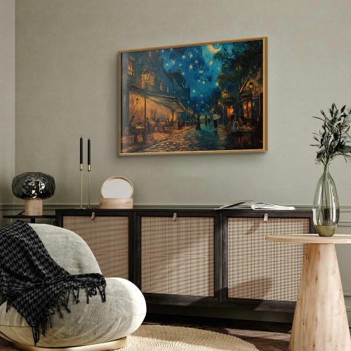 Plakat med Paris-gade i Vincent van Gogh-inspireret stil