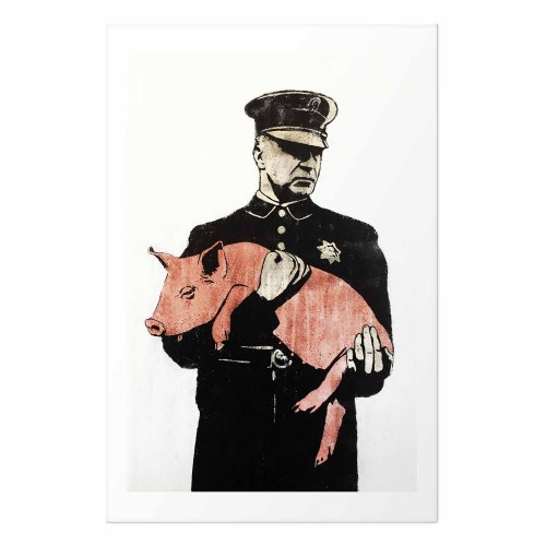 Gadekunst plakat - Politigris