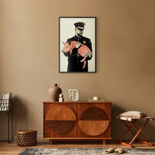 Gadekunst plakat - Politigris