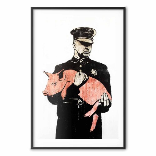Gadekunst plakat - Politigris