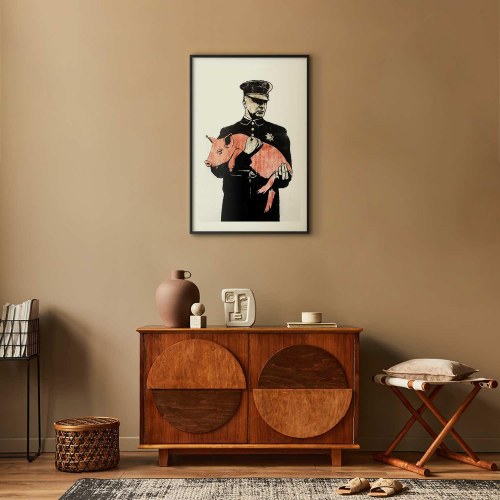 Gadekunst plakat - Politigris