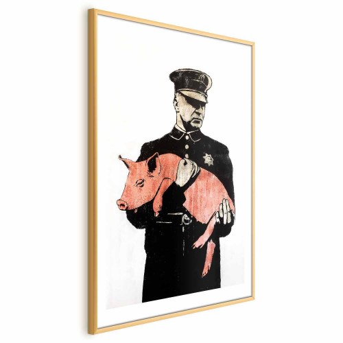 Gadekunst plakat - Politigris