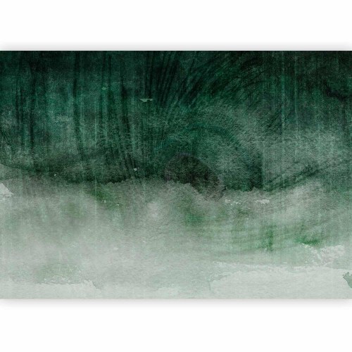 Fototapet On the Edge - Anden variant med abstrakt grønt mønster