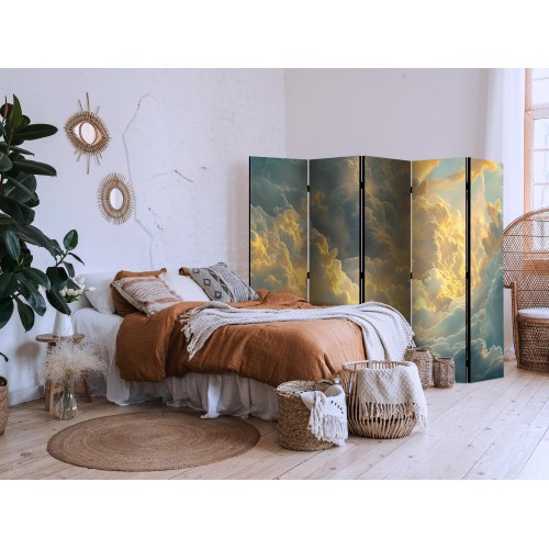 Skærmvæg med skymotiv - Dagens sidste åndedrag i aftenlysets skær, 225 x 172 cm