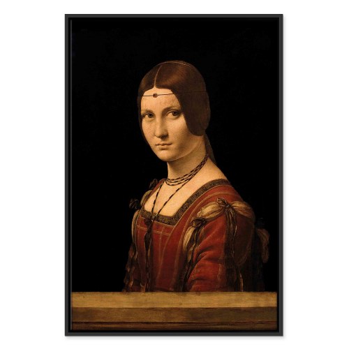 Leonardo da Vinci billede på lærred - La Belle Ferronnière