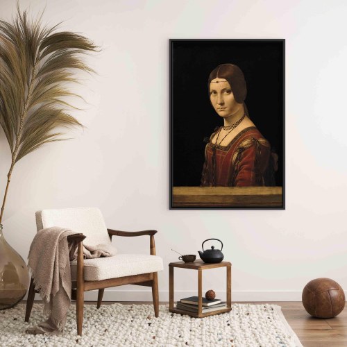 Leonardo da Vinci billede på lærred - La Belle Ferronnière