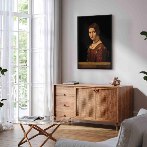 Leonardo da Vinci billede på lærred - La Belle Ferronnière