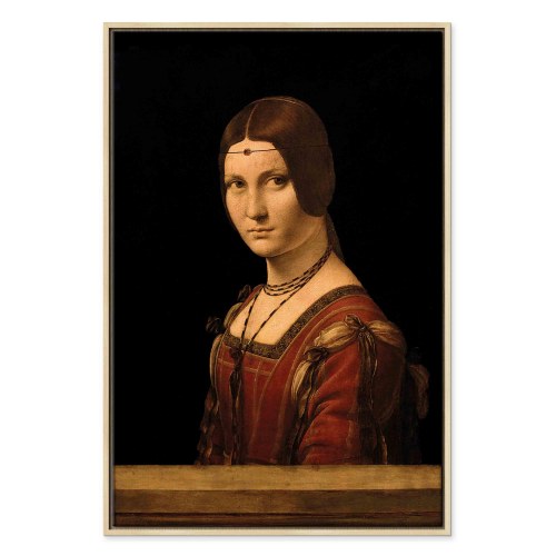 Leonardo da Vinci billede på lærred - La Belle Ferronnière