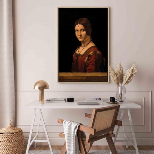 Leonardo da Vinci billede på lærred - La Belle Ferronnière