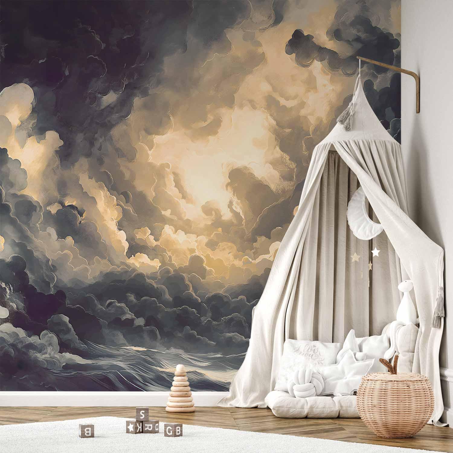 Fototapet Epic Light Play - sollys over skyerne - 400 x 280 cm - Vandtæt