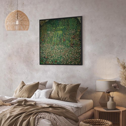 Gustav Klimt reproduktion på lærred - Havelandskab med bjergtop